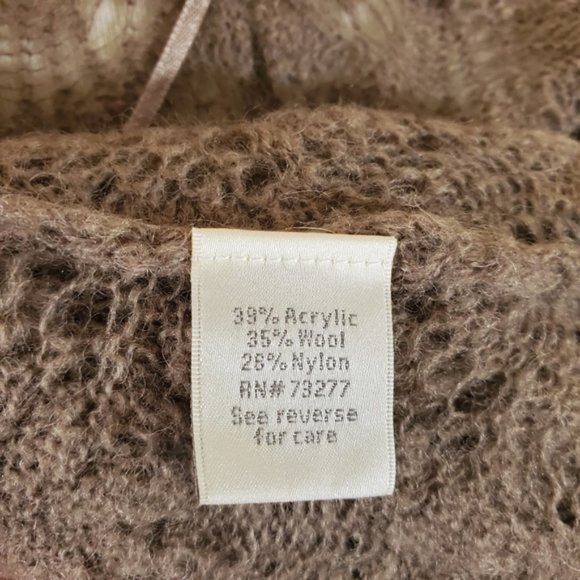 LC Lauren Conrad taupe wool open cardigan sweater Women's size large - Picture 10 of 12